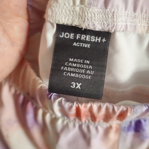 Joe Fresh Plus Women's Active Peach Pink & Purple Activewear Shorts Size 3X - Picture 2 of 7